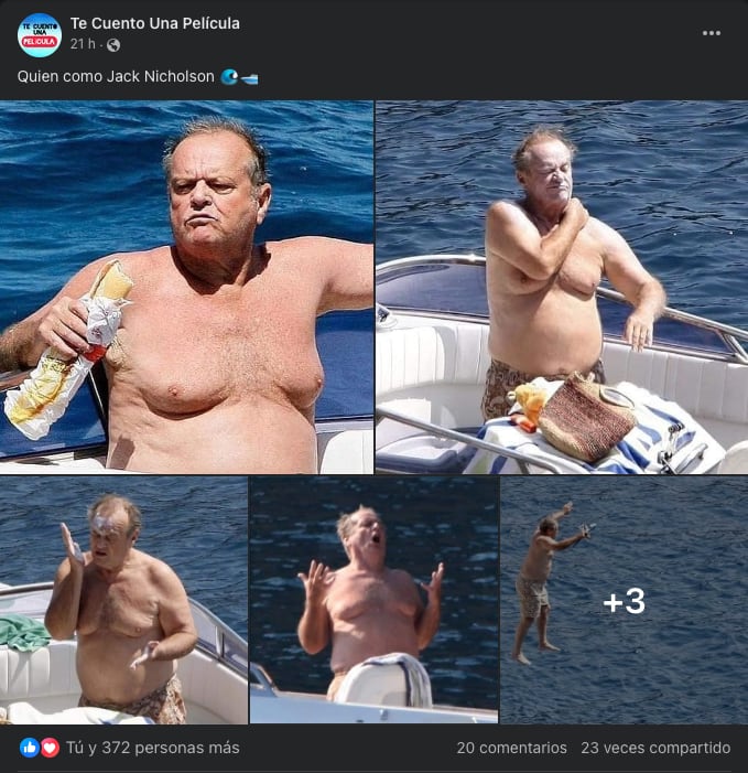 En redes sociales reviven fotos de las vacaciones de Jack Nicholson