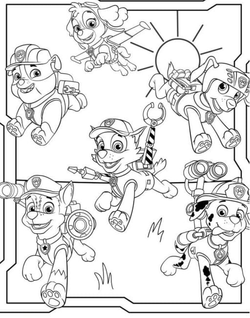 El equipo original de Paw Patrol en el Día Mundial de Bendecir a los animales