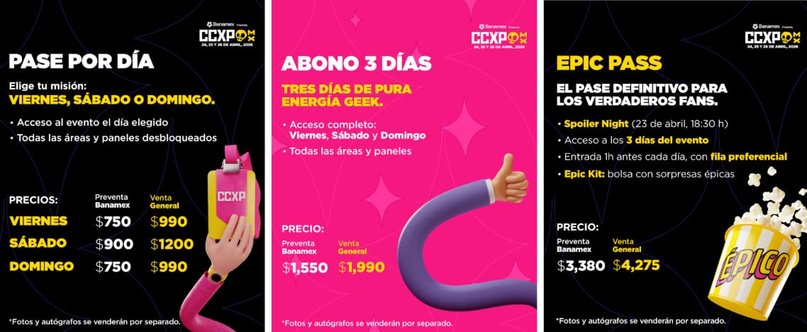 Precio de los boletos para la CCXPMX26