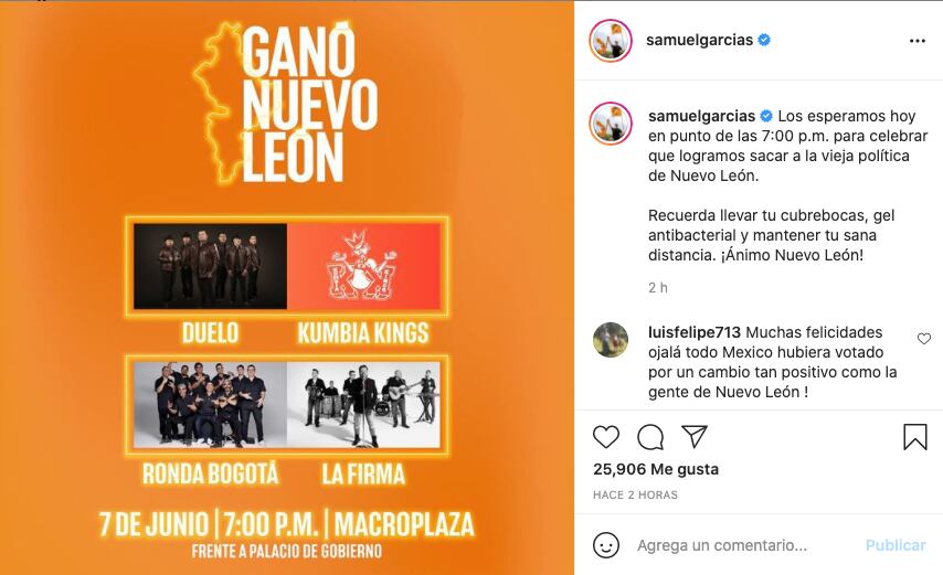 Cartel de Kumbia Kings con la foto cambiada