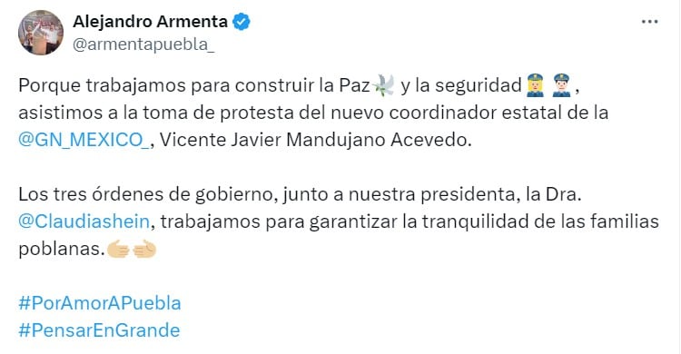 Tres órdenes de gobierno trabajan por la estabilidad de Puebla