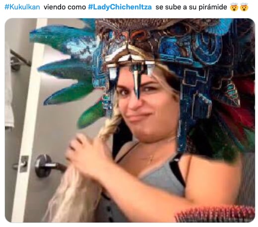 Memes de Lady Chichén Itzá tras subir la pirámide de Kukulcán