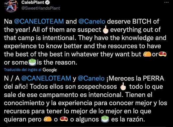 Caleb Plant despotricó contra el Team Canelo
