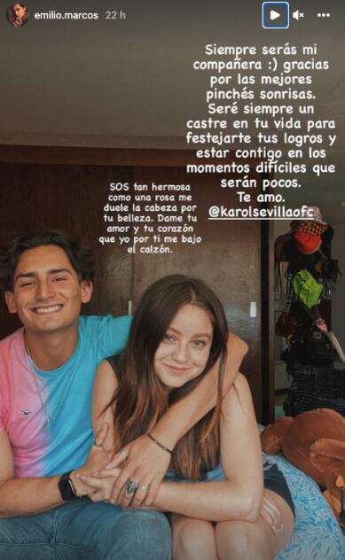Extraño mensaje de Emilio Osorio a Karol Sevilla