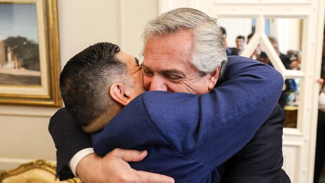 Alberto Fernández y Diego Armando Maradona
