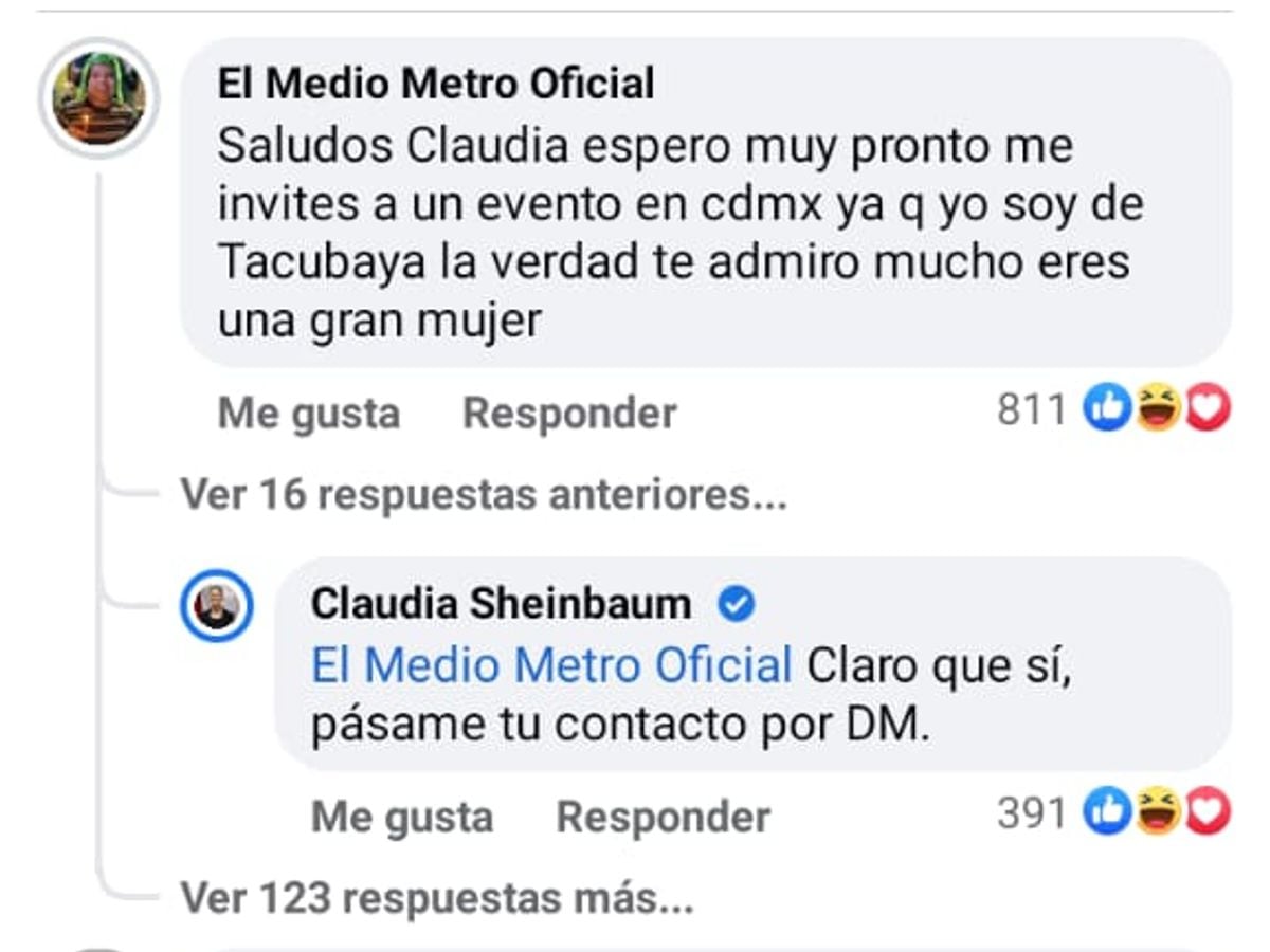 Medio Metro hace pteición a Claudia Sheinbaum.
