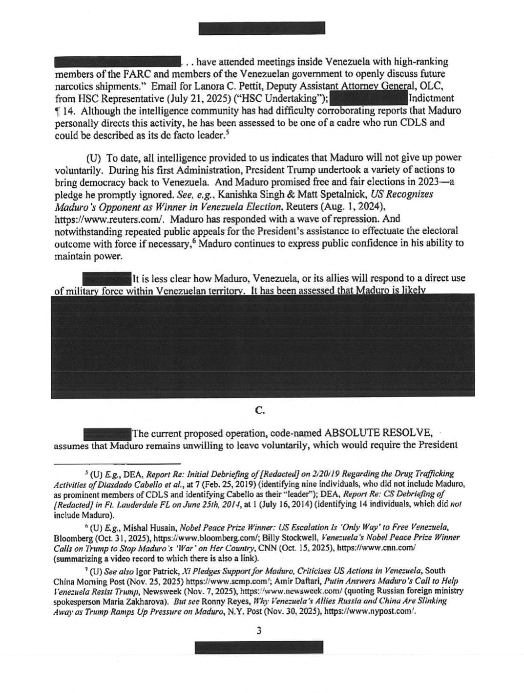 Estados Unidos da su versión legal sobre la captura de Maduro sin aval del Congreso