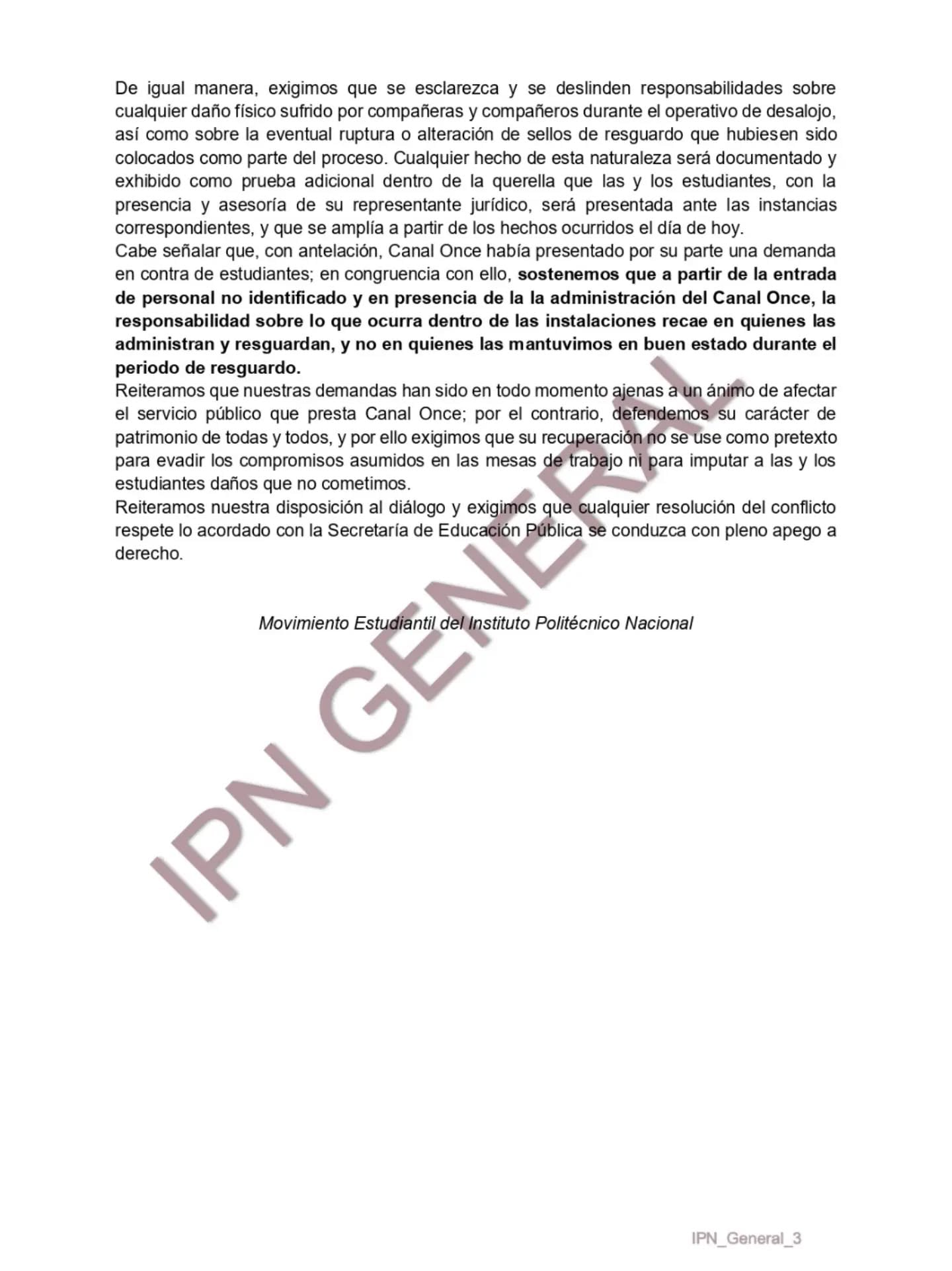 Estudiantes en paro niegan haber dañado el acervo de Canal Once