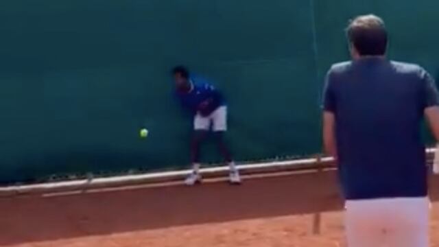 Federer le dio un pelotazo a Monfils