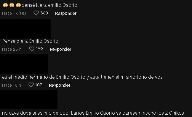 Ven que el hijo de Bobby Larios es el hermano perdido de Emilio Osorio.