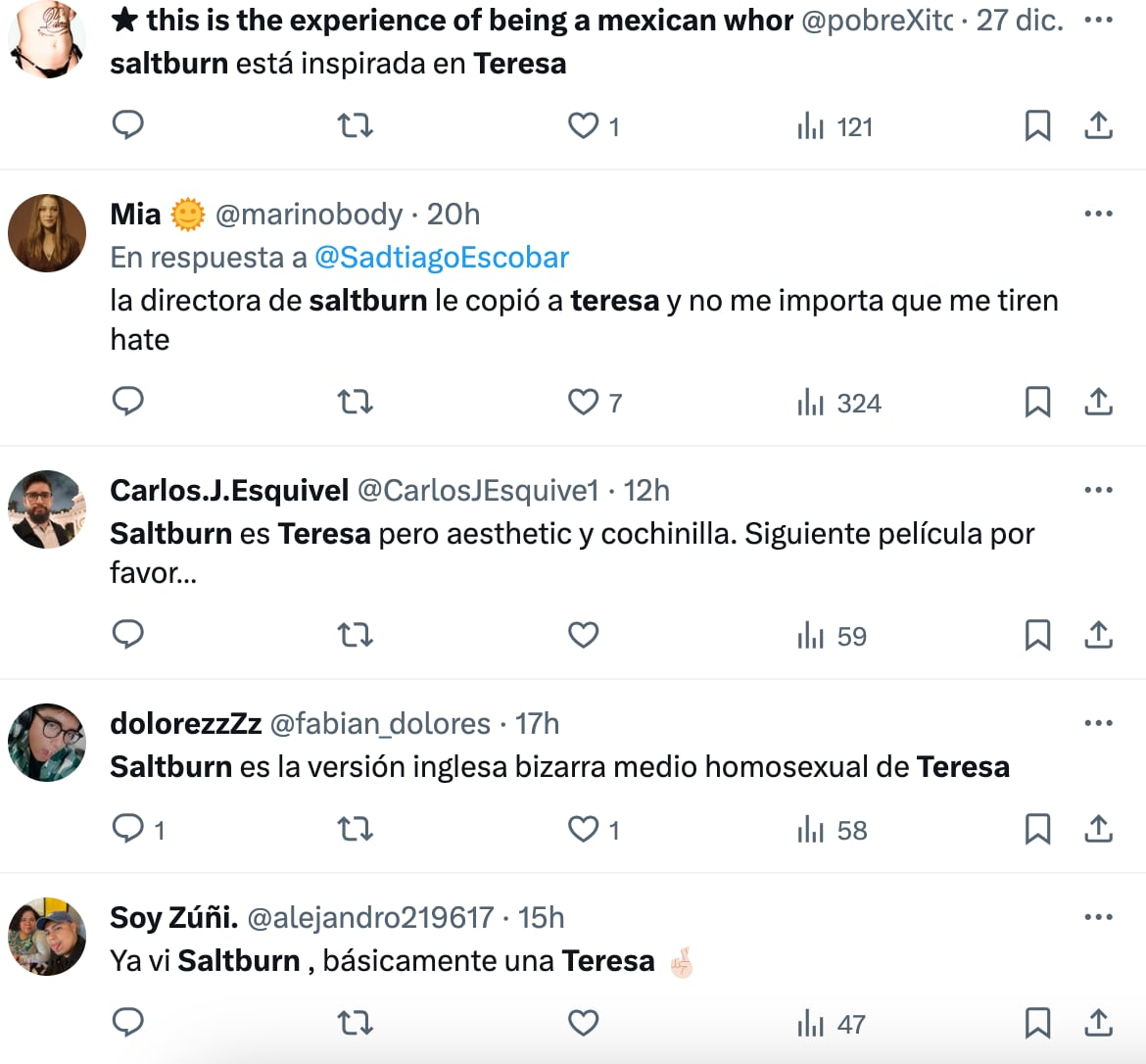 Los memes comparan a Saltburn de Jacob Elordi con Teresa