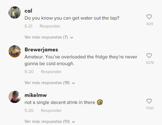 Comentarios al video de la mujer que llenó su refrigerados de cerveza