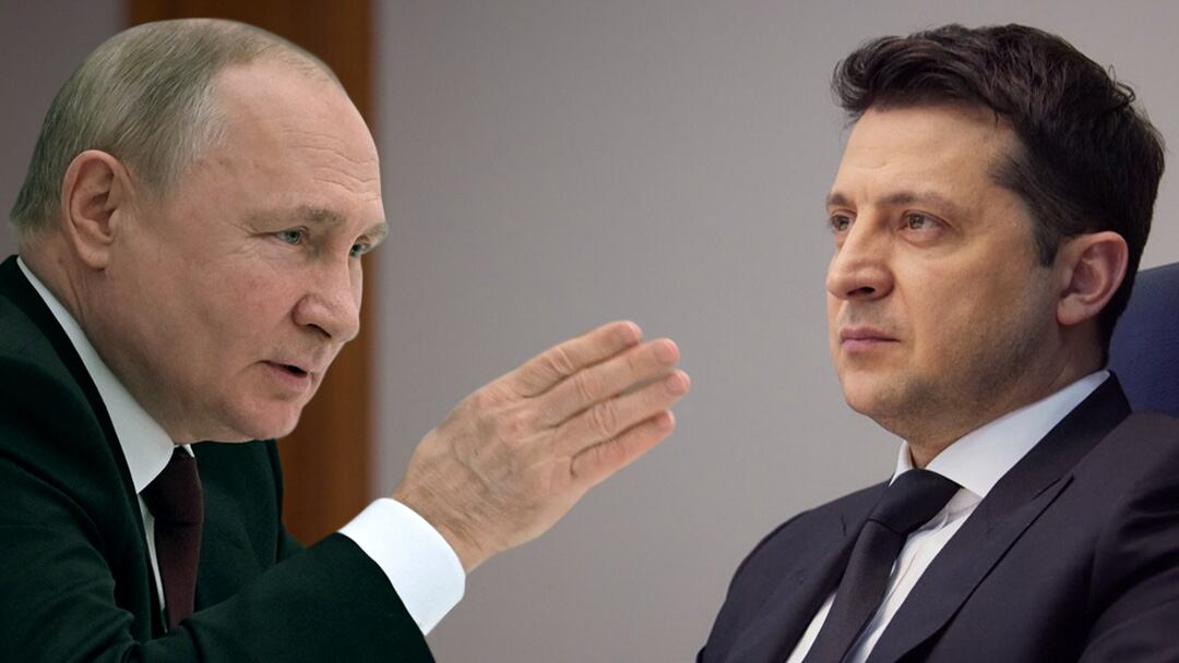 Vladimir Putin, presidente de Rusia, y Volodímir Zelenski, presidente de Ucrania