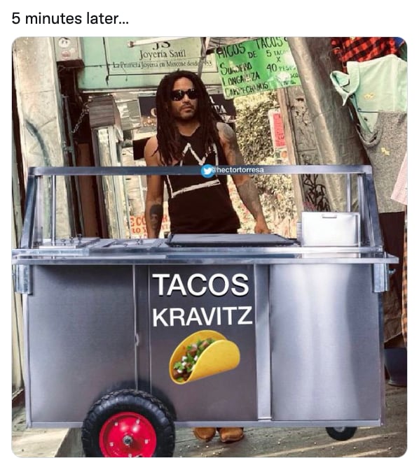 Meme de Lenny Kravitz en CDMX
