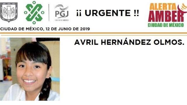 Avril Hernández Olmos desapareció la mañana del 11 de junio. Tiene 13 años