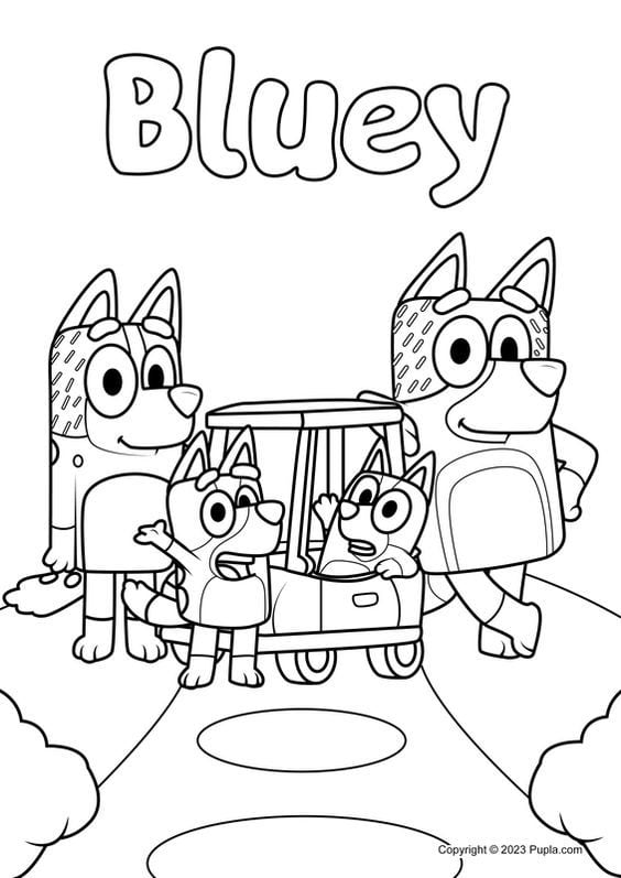 Dibujos de Bluey por el Día del Perro para colorear