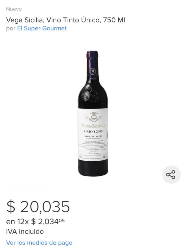 Vino Vega- Sicilia que tomaba Amber Heard