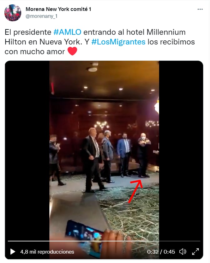 Tuit del comité de Morena en Nueva York