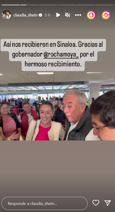 Recibimiento de Claudia Sheinbaum en Sinaloa