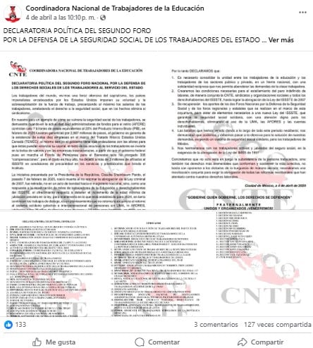 Coordinadora Nacional de Trabajadores de la Educación (CNTE)