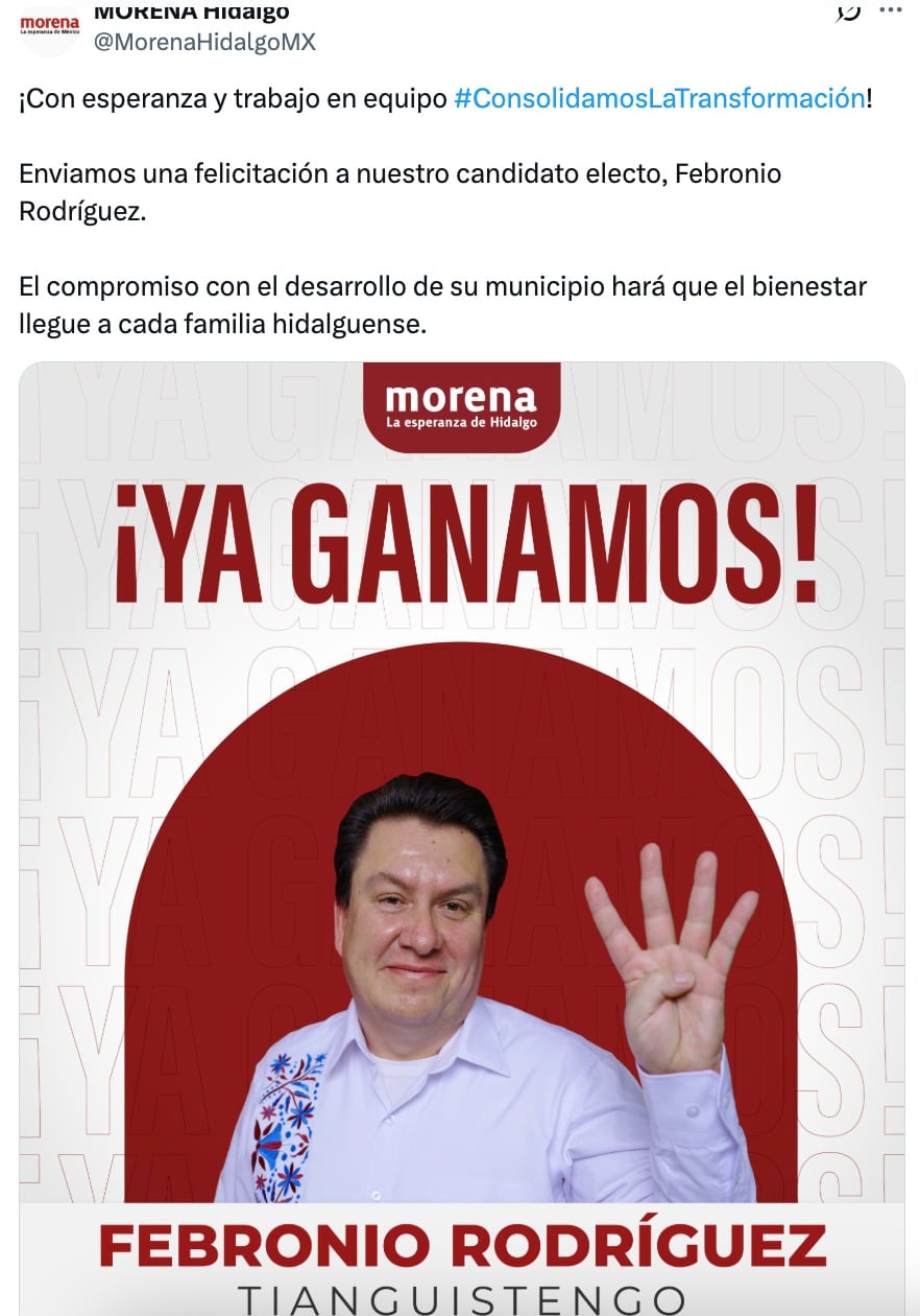 Febronio Rodríguez, presidente municipal de Tianguistengo, Hidalgo
