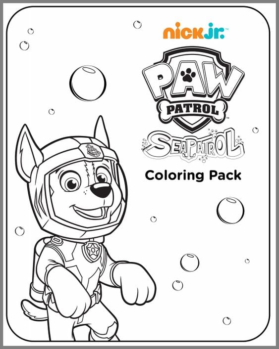 Dibujos de Paw Patrol sirenas para colorear