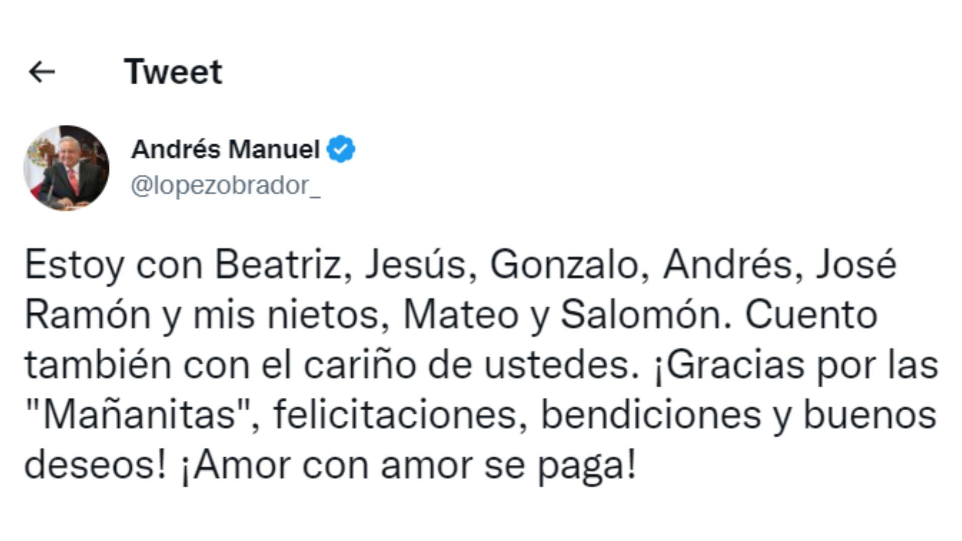 Mensaje de AMLO por su cumpleaños 69