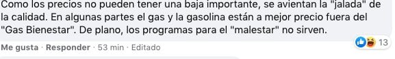 Comentario sobre el Gas Bienestar