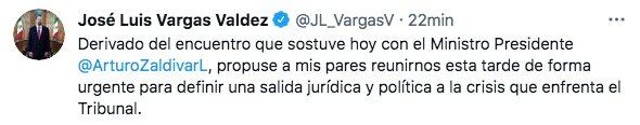 Tuit de José Luis Vargas