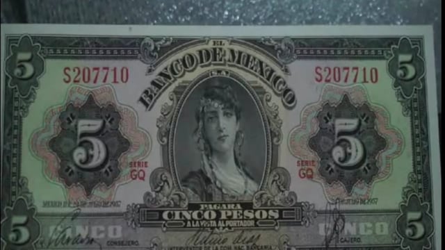 Billete de 5 pesos mexicanos