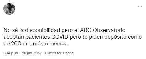 Precios en Hospital ABC Observatorio