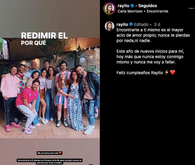 Post de Ryan Hoffman por su cumpleaños ¿trae indirecta contra Grecia González?