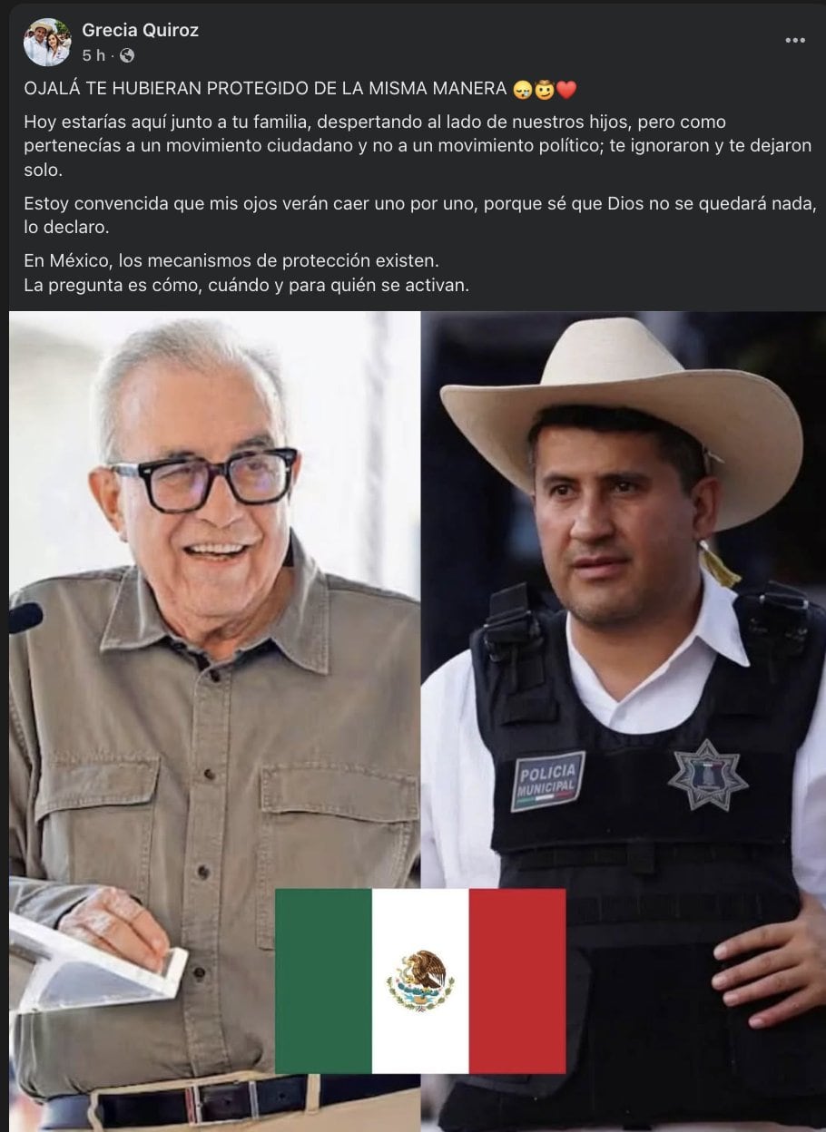 Grecia Quiroz cuestiona protección a Rubén Rocha Moya