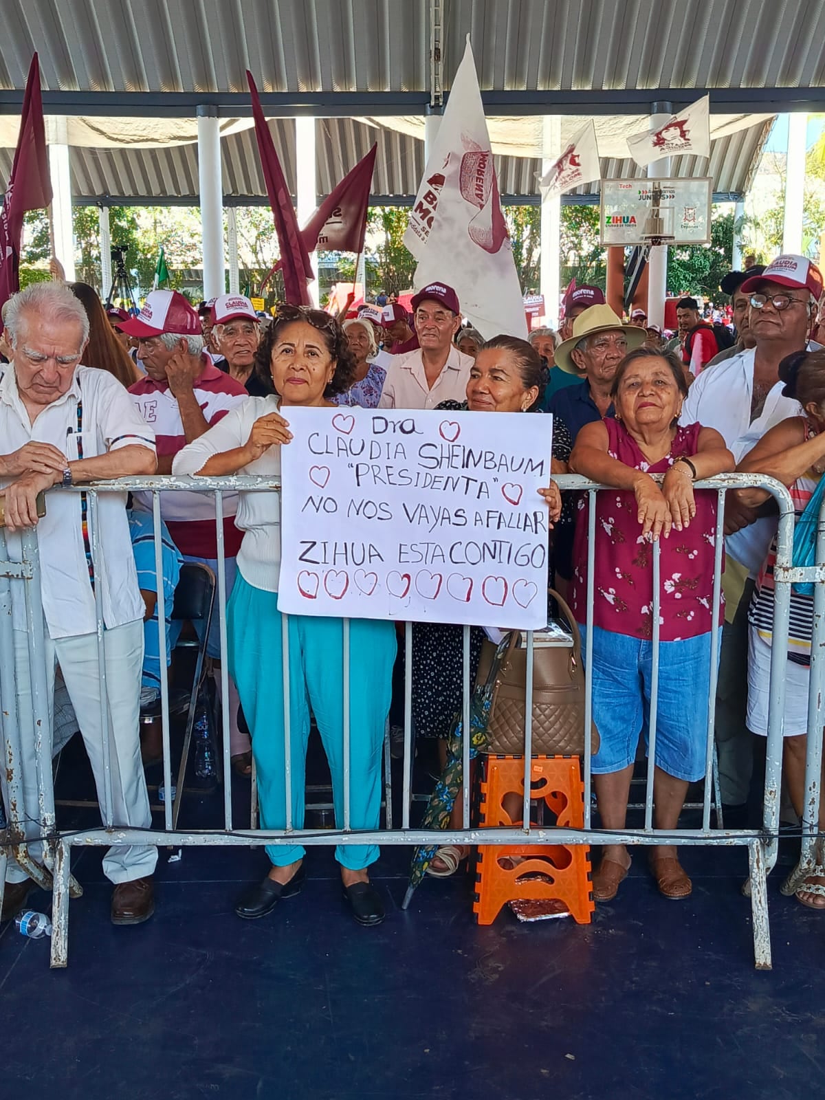 Mitin de Claudia Sheinbaum en Zihuatanaejo, Guerrero.