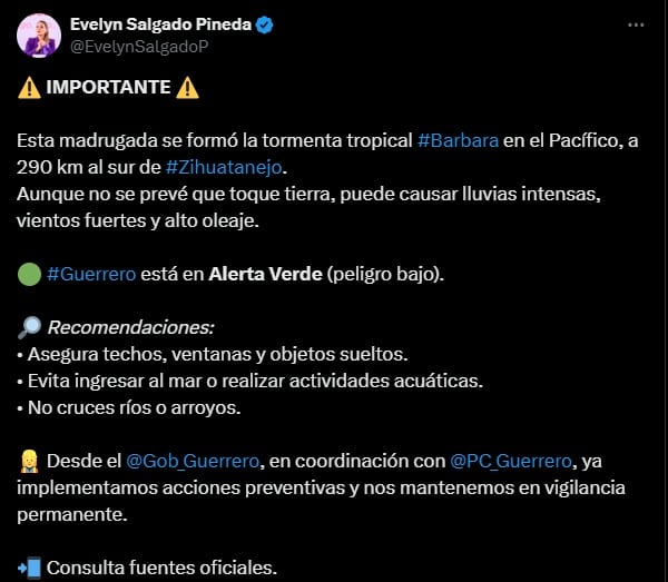 Tormenta Tropical Bárbara