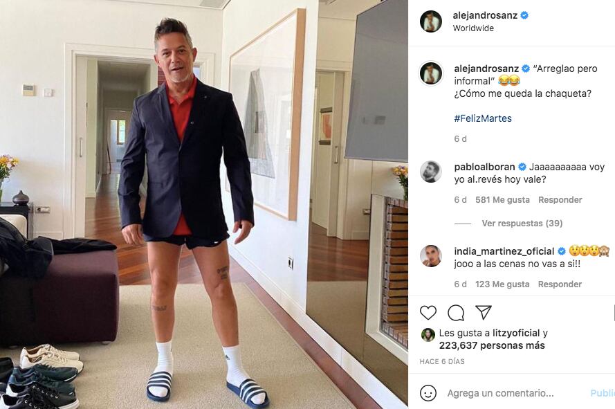 Alejandro Sanz sin pantalón