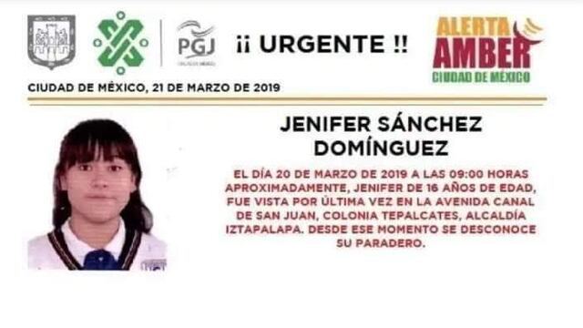 Jenifer Sánchez Domínguez. Hallada sin vida.