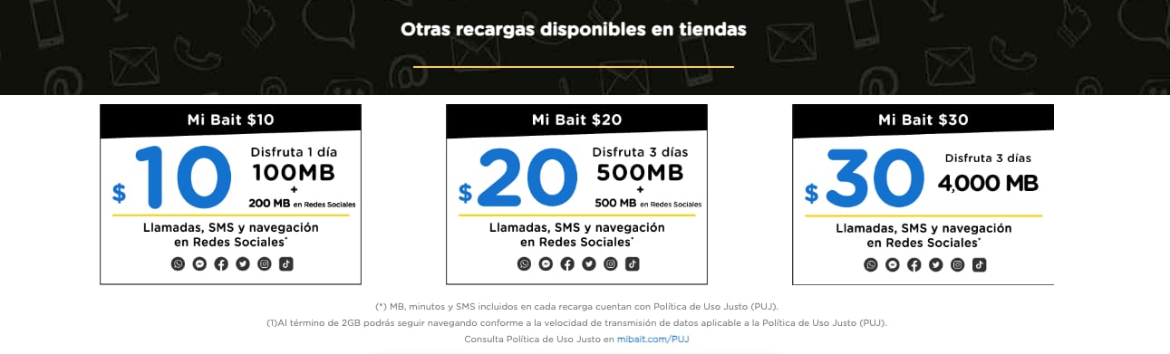 Recargas de Bait en tienda
