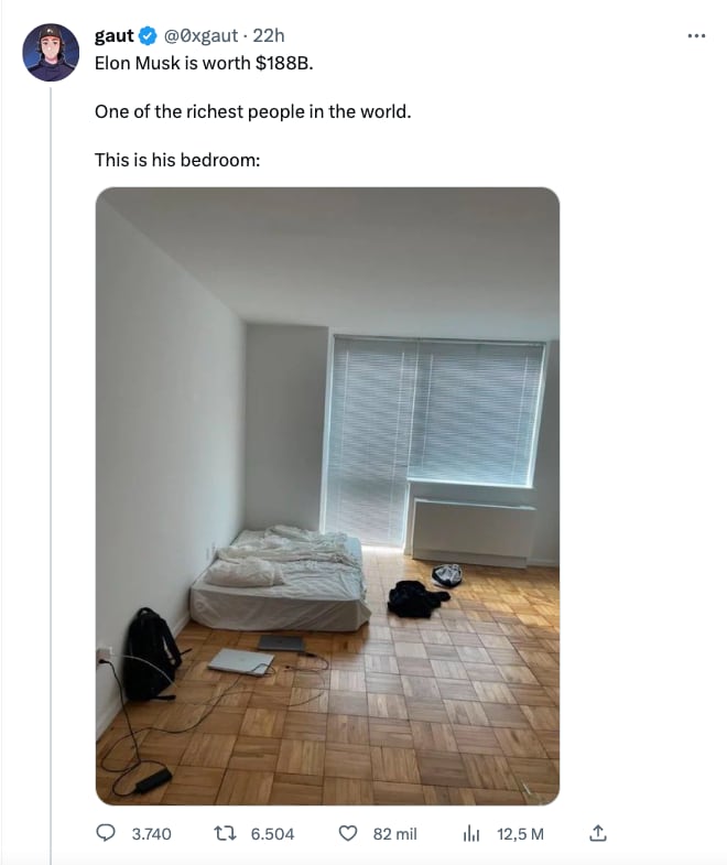 Elon Musk responde a la polémica en Twitter si es que duerme en un colchón en el piso