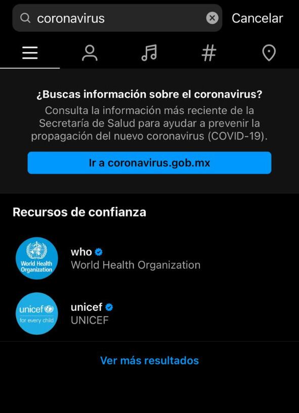 Instagram: ¿Qué pasa cuando buscas ‘coronavirus’ o ‘vacuna?