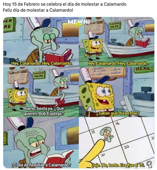 Memes celebran el día de molestar a Calamardo