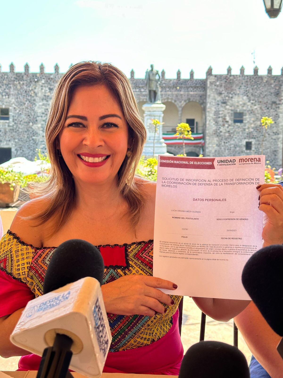 Lucía Meza Guzmán se registra para ser candidata de Morena a gubernatura de  Morelos