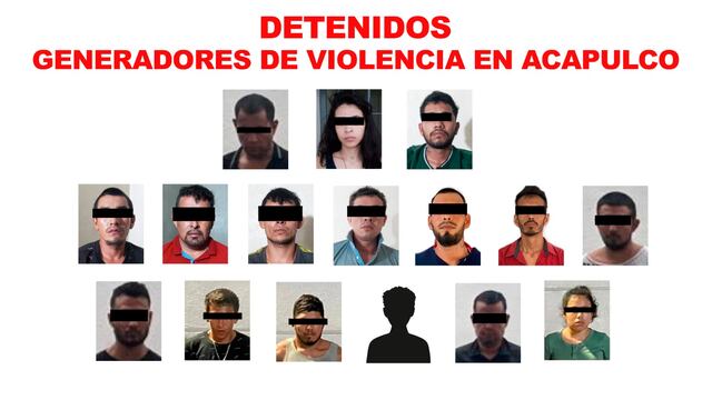 Detienen a 16 presuntos delincuentes en Acapulco