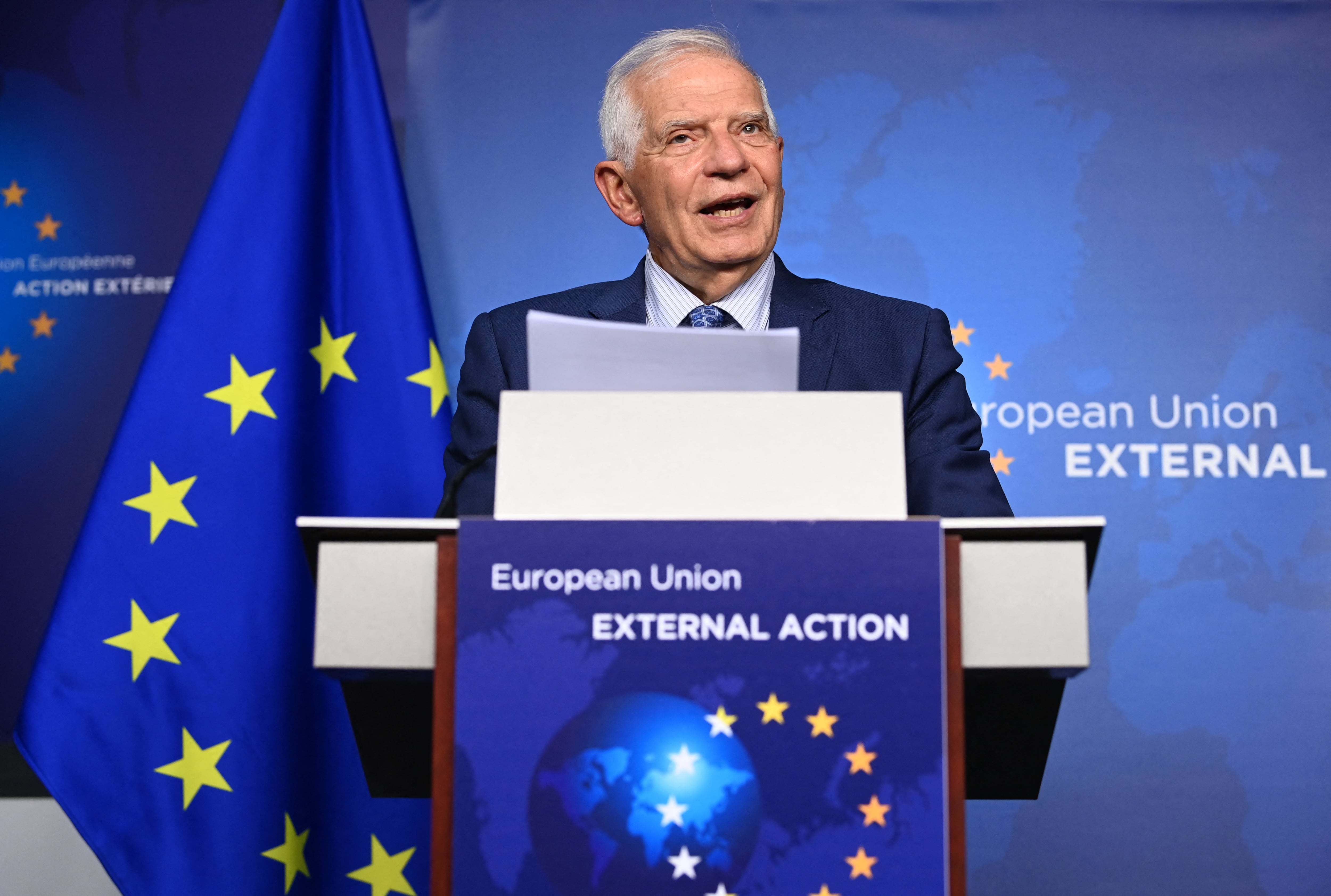 Josep Borrell, jefe de la seguridad en la Unión Europea (Photo by John THYS / AFP)