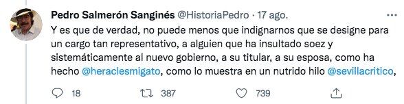 Tuit de Pedro Salmerón