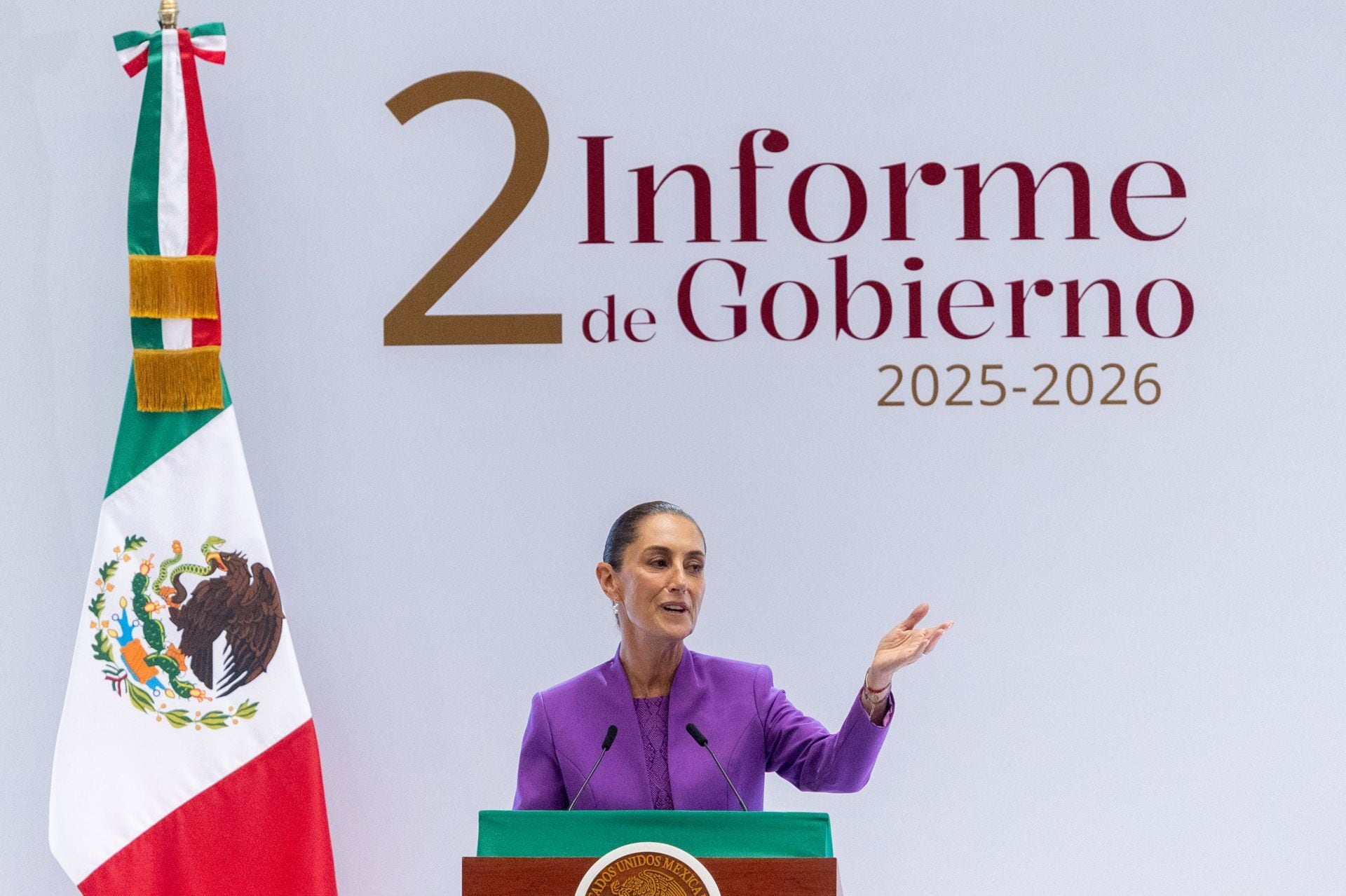 Claudia Sheinbaum Pardo, Presidenta de México, ofreció su Segundo Informe de Gobierno en Palacio Nacional