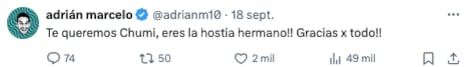 Adrián Marcelo agradece apoyo de Chumel Torres