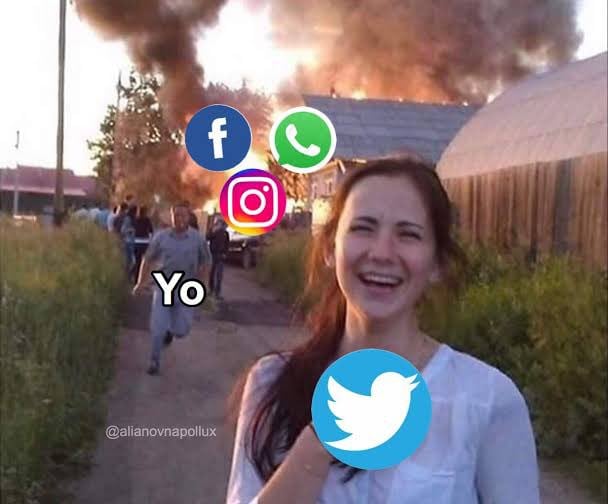 Memes porque Twitter es el único sobreviviente a la caída de Facebook.