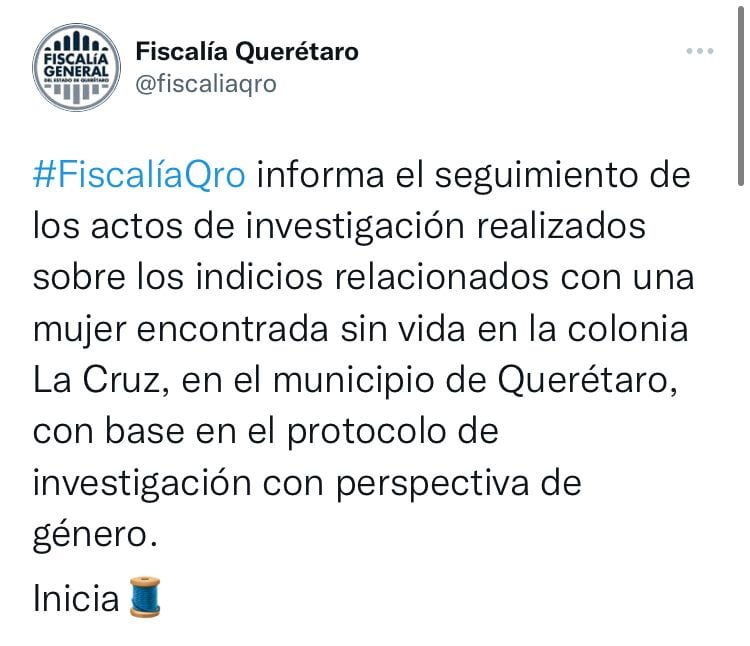 Información de la Fiscalía de Querétaro
