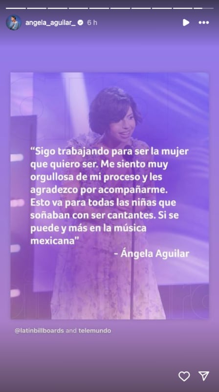 Ángela Aguilar quiere ser un ejemplo para las niñas que la siguen